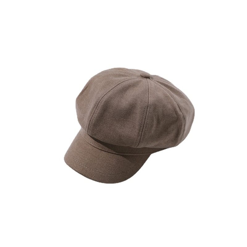 Baret Dames Herfst- En Wintermode Warme Wintermuts Effen Kleur Achthoekige Pet Pet