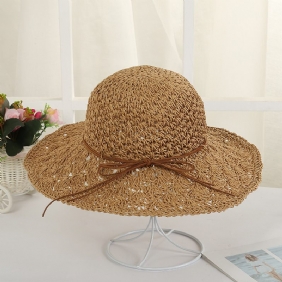 Cap Mode Gevlochten Strohoed Outdoor Seaside Big Brim Dames