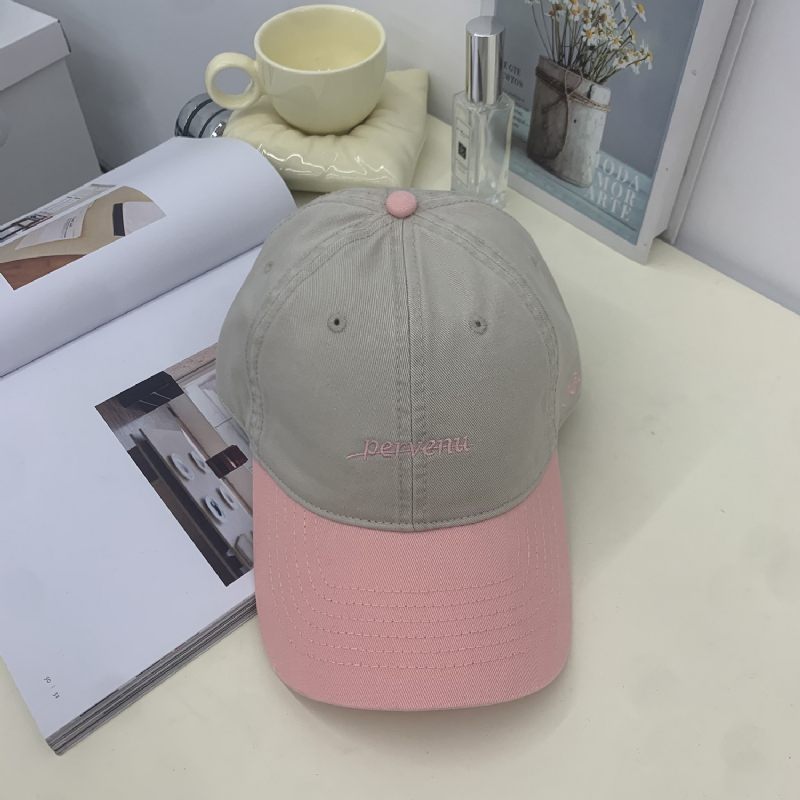 Contrasterende Kleur Baseballcap Dames Zomer Kleine 2024 Nieuwe Mode Pet Met Klep