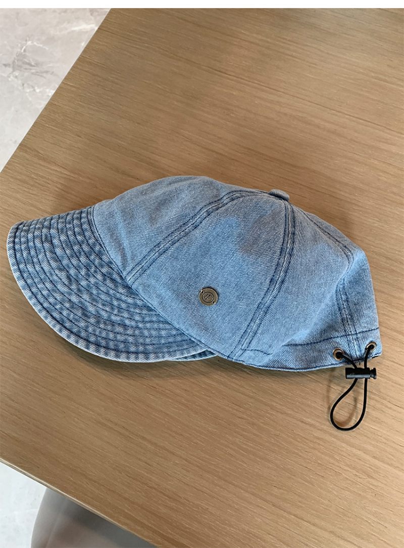 Metalen Standaard Denim Pet Met Gradiëntkleur Dunne Baseballpet Met Brede Rand En Zonnescherm Voor Dames