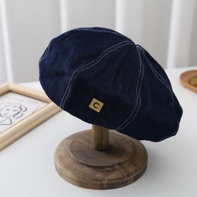 Mode Little Belle Hoed Stijl Schilder Retro Denim Baret Meisjes