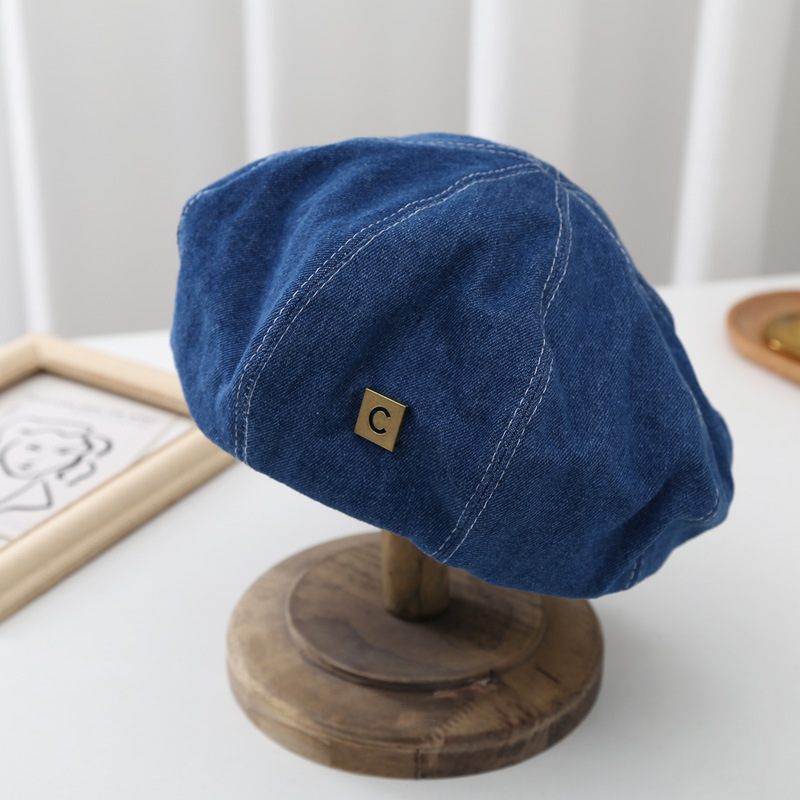 Mode Little Belle Hoed Stijl Schilder Retro Denim Baret Meisjes