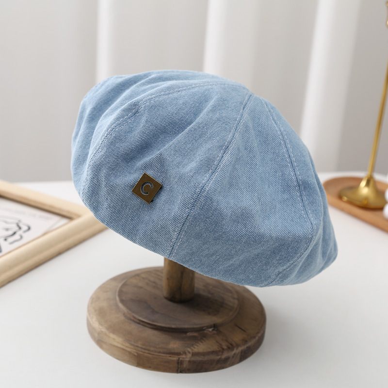 Mode Little Belle Hoed Stijl Schilder Retro Denim Baret Meisjes