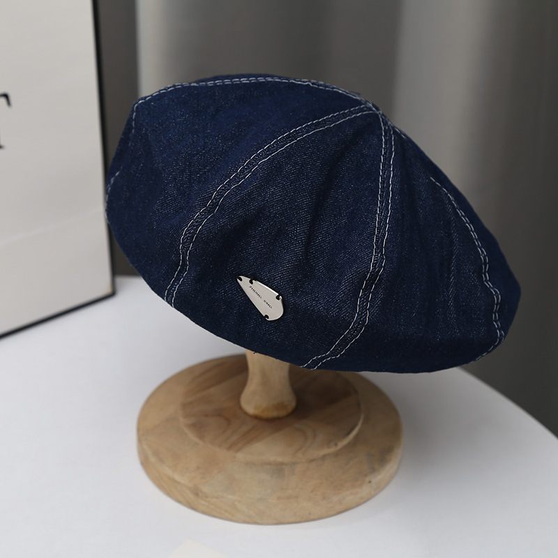 Mode Little Belle Hoed Stijl Schilder Retro Denim Baret Meisjes