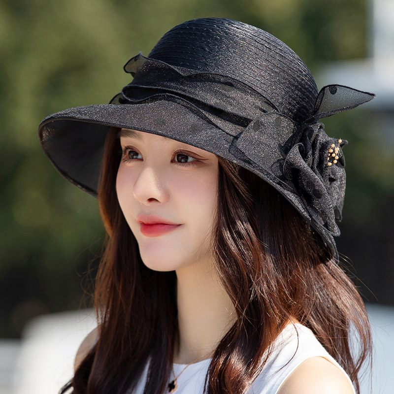 Polka Dot Flower Pot Hat Elegante Brede Rand Bucket Hat Mother Hat