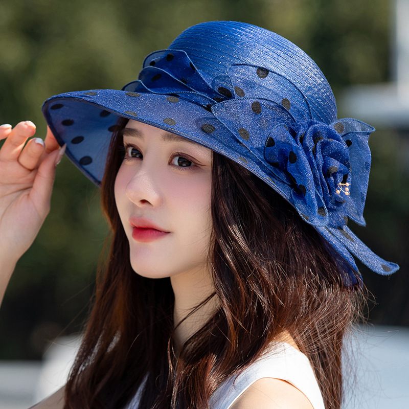 Polka Dot Flower Pot Hat Elegante Brede Rand Bucket Hat Mother Hat