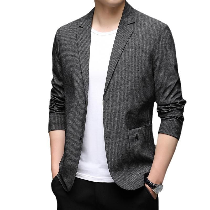 2024 Business Stripe Heren Casual Bovenkleding Trend Slanke Geklede Blazers