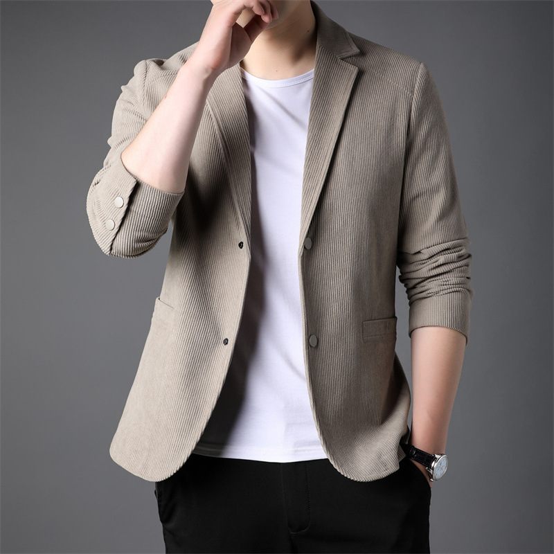 2024 Business Stripe Heren Casual Bovenkleding Trend Slanke Geklede Blazers