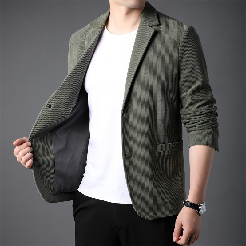 2024 Business Stripe Heren Casual Bovenkleding Trend Slanke Geklede Blazers