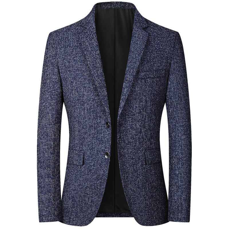 2024 Herenblazers Casual Lente Dunne Stijl Donkerblauw Single-breasted Twee Knopen