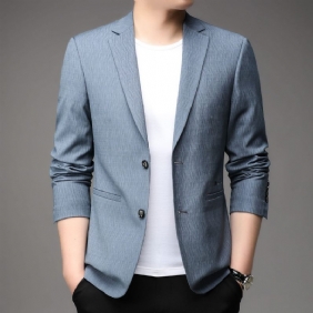 2024 Lente Casual Blazer Heren Jeugd Zakelijke Formele Trendy Jas Blauw