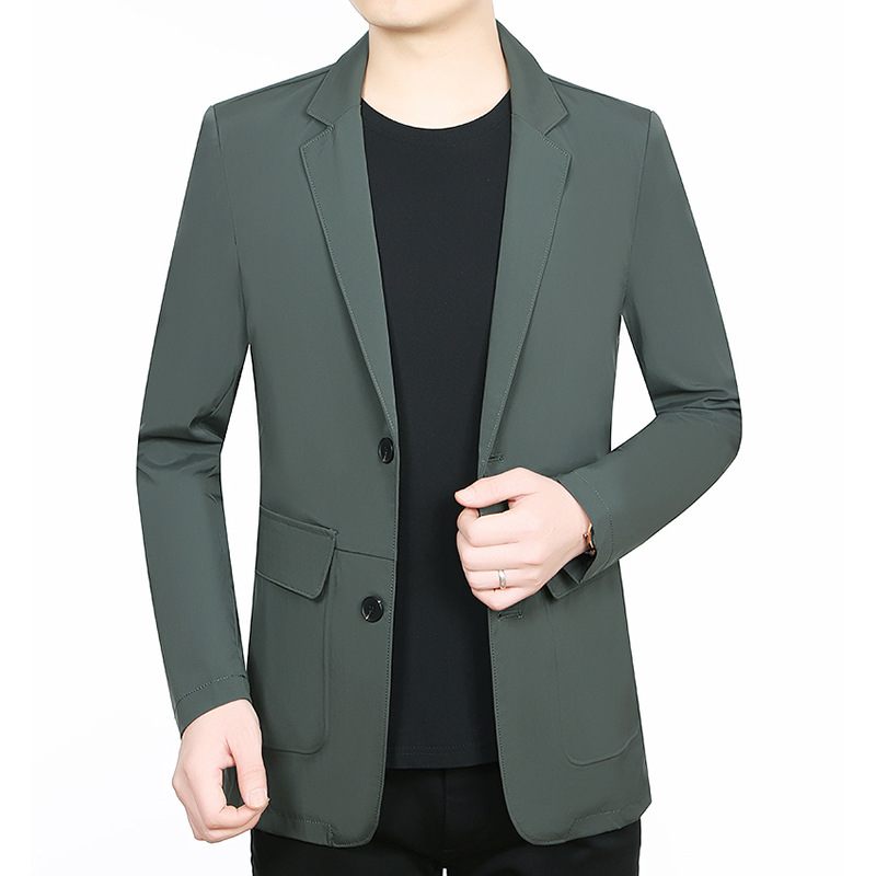 2024 Lente Casual Herenjack Blazers Slim Fit Modieus Single-breasted Two Buttons