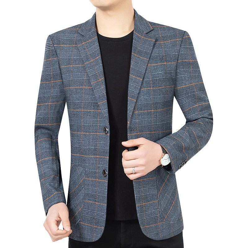 2024 Lente- En Herfstblazer Heren Casual Geruite Trend