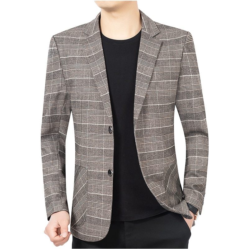 2024 Lente- En Herfstblazer Heren Casual Geruite Trend