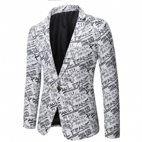 2024 Lente Nieuwe Heren Casual Gedrukte Jas Blazers Tops