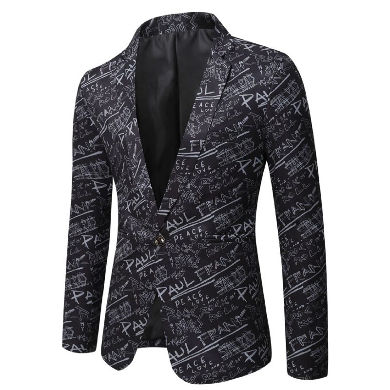 2024 Lente Nieuwe Heren Casual Gedrukte Jas Blazers Tops