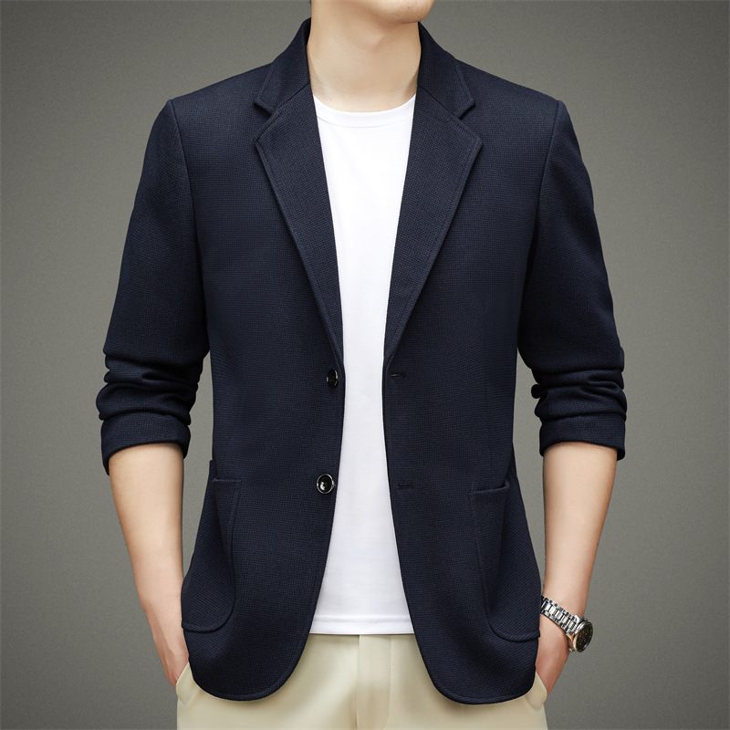 2024blazers Donkerblauw Two Single-breasted Straight-cut Casual