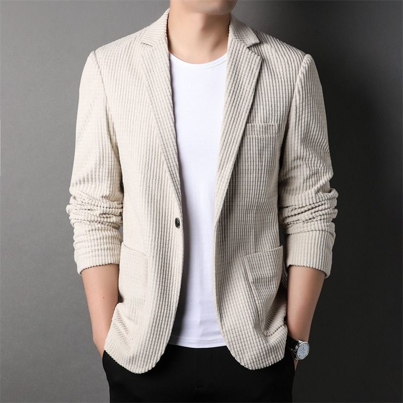 Bruine Blazer Heren Jas Twee Knopen Trendy