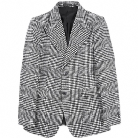 Casual Blazers Pied-de-poule Single-breasted Herfst Winterjas Met Twee Knopen