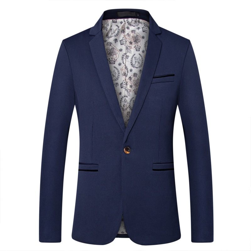 Casual Herenblazers Slim Single Row One Button Blue