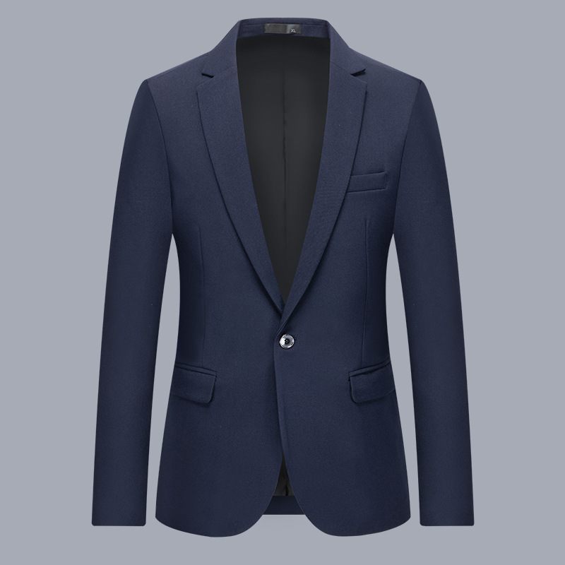 Casual Slanke Blazers Voor Heren Formele Zwarte Enkele Rij Knopen Met Één Knop