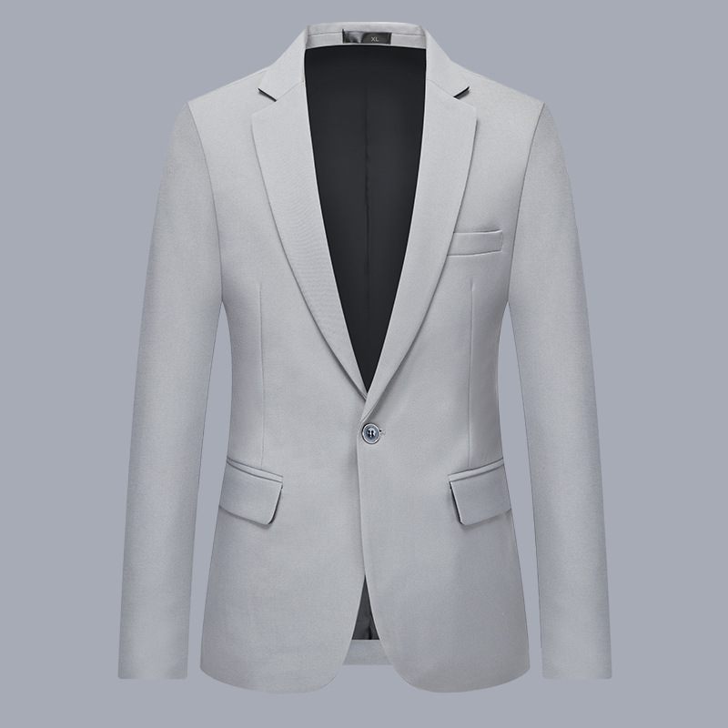 Casual Slanke Blazers Voor Heren Formele Zwarte Enkele Rij Knopen Met Één Knop