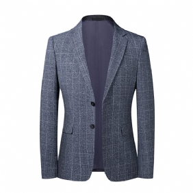 Enkele Geruite Casual Blazers Voor Heren 2024 Lente En Herfst Slanke Formele Kleding