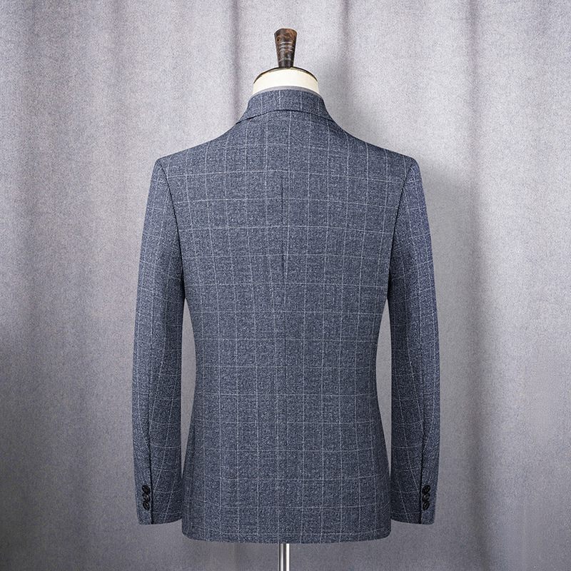 Enkele Geruite Casual Blazers Voor Heren 2024 Lente En Herfst Slanke Formele Kleding