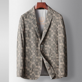 Heren Casual 2024 Lente En Zomer Dunne Sectie Trendy Blazers Jas Print