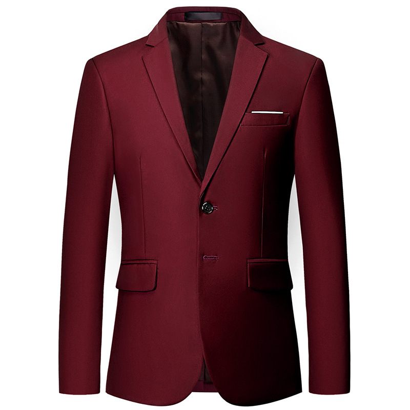 Heren Effen Kleur Blazers Twee-knops Business Single-breasted Een-knops Formele Jas Geel