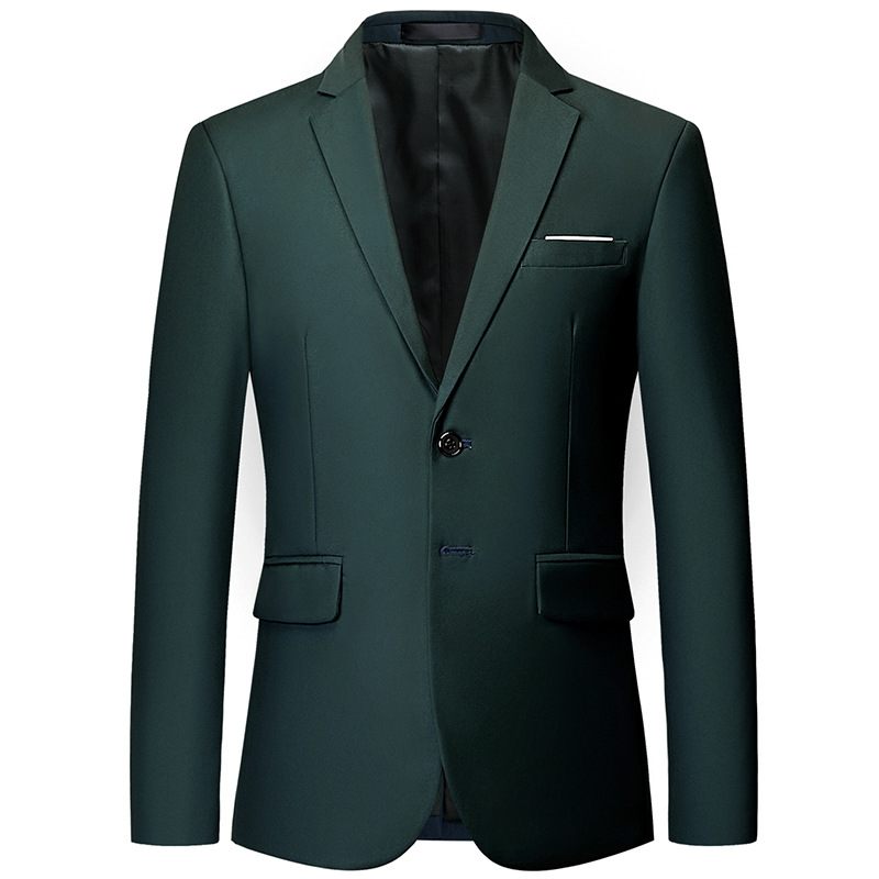 Heren Effen Kleur Blazers Twee-knops Business Single-breasted Een-knops Formele Jas Geel