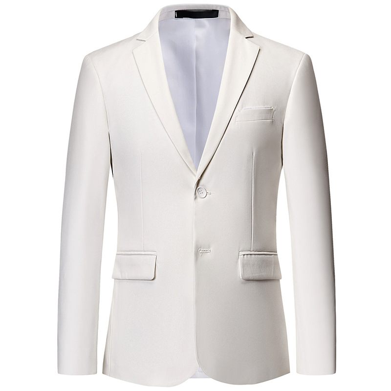 Heren Effen Kleur Blazers Twee-knops Business Single-breasted Een-knops Formele Jas Geel