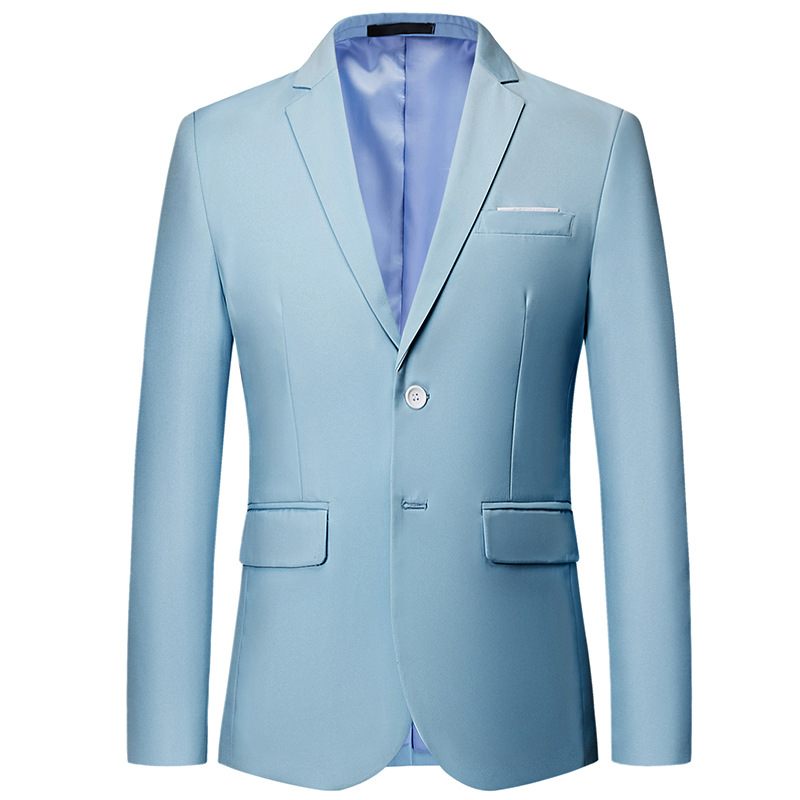 Heren Effen Kleur Blazers Twee-knops Business Single-breasted Een-knops Formele Jas Geel