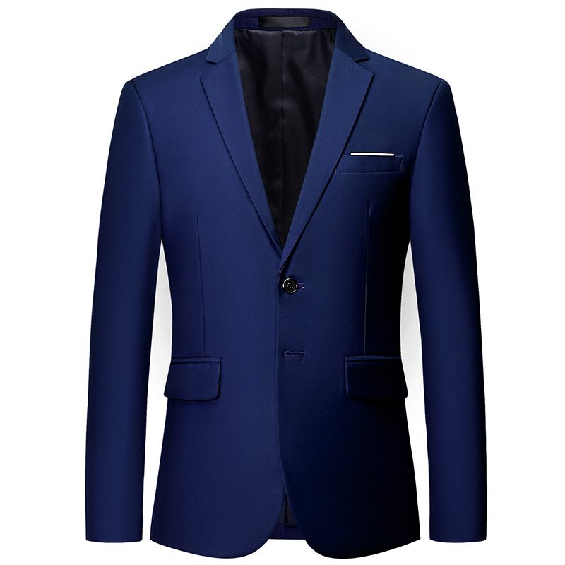 Heren Effen Kleur Blazers Twee-knops Business Single-breasted Een-knops Formele Jas Geel