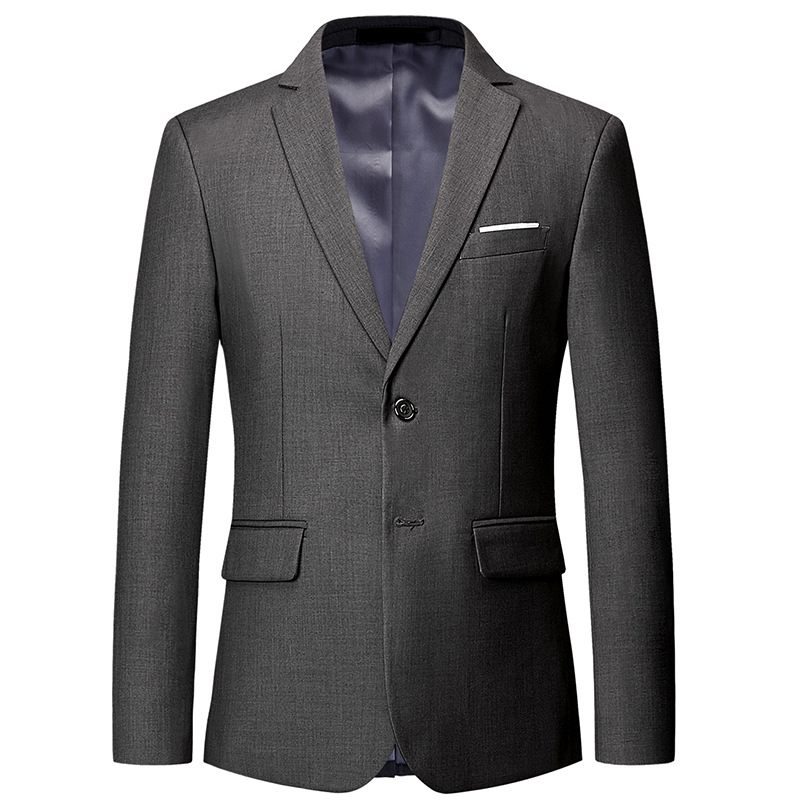 Heren Effen Kleur Blazers Twee-knops Business Single-breasted Een-knops Formele Jas Geel