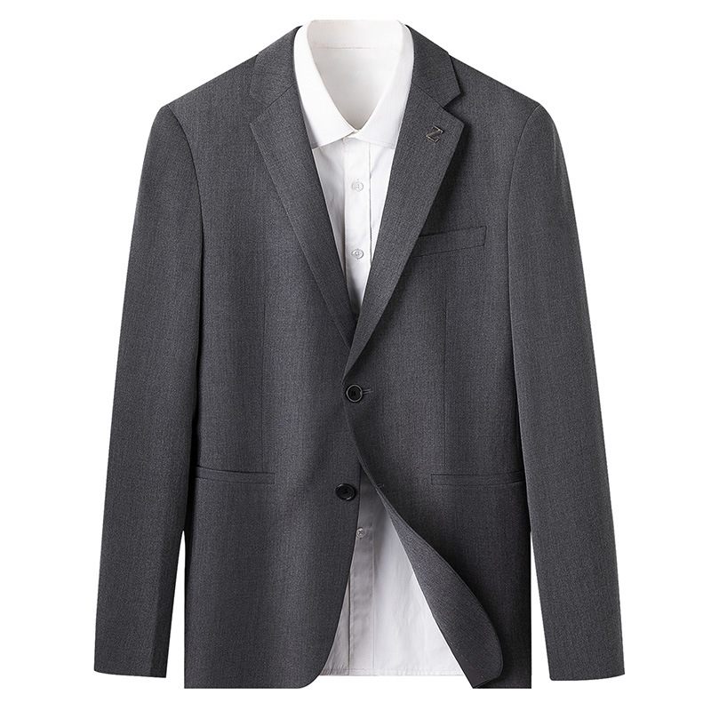 Heren Formele Blazers Effen Kleur Casual Top Single Breasted Twee Knopen Zwart