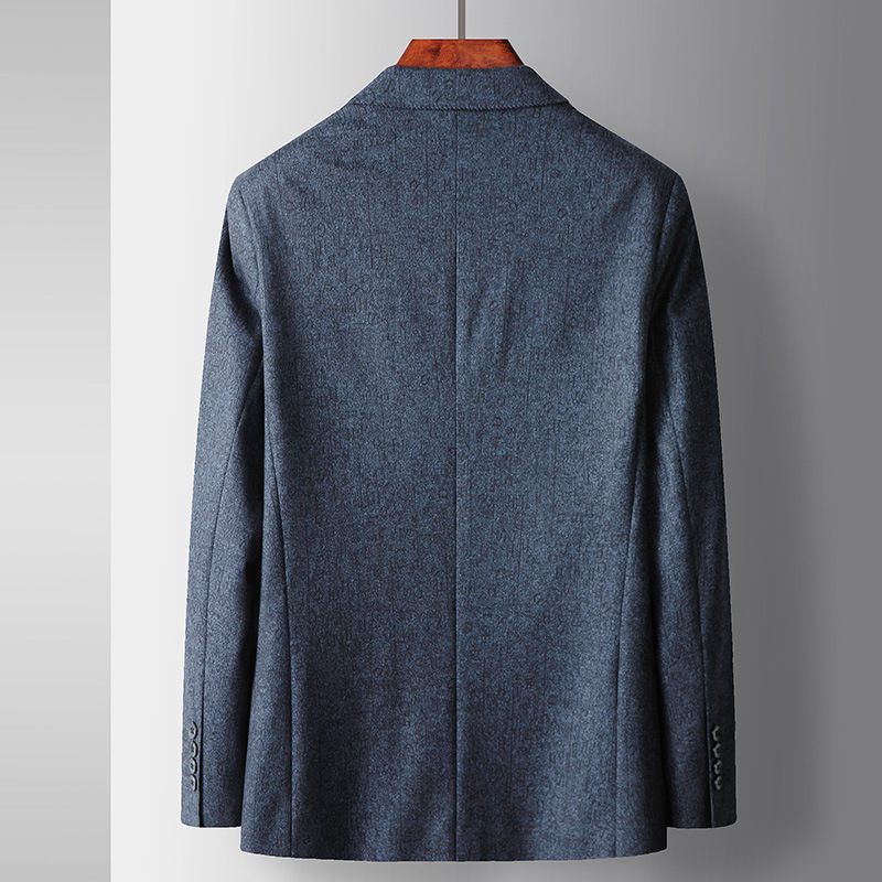 Herenblazers Casual 2024 Herfst En Winter Nieuwe Trendy Jas Enkele Rij Twee Knopen Blauw