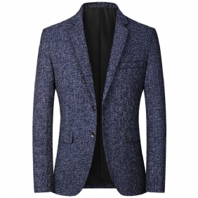 Herenblazers Casual Spring Dun Trend Zwart