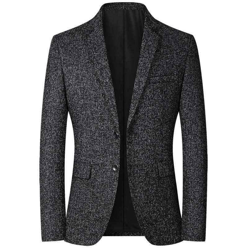 Herenblazers Casual Spring Dun Trend Zwart