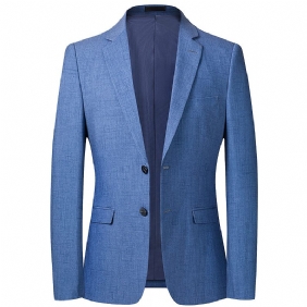 Herenblazers Lente En Herfst Dunne Casual Blue Slim Single Breasted Two Buttons