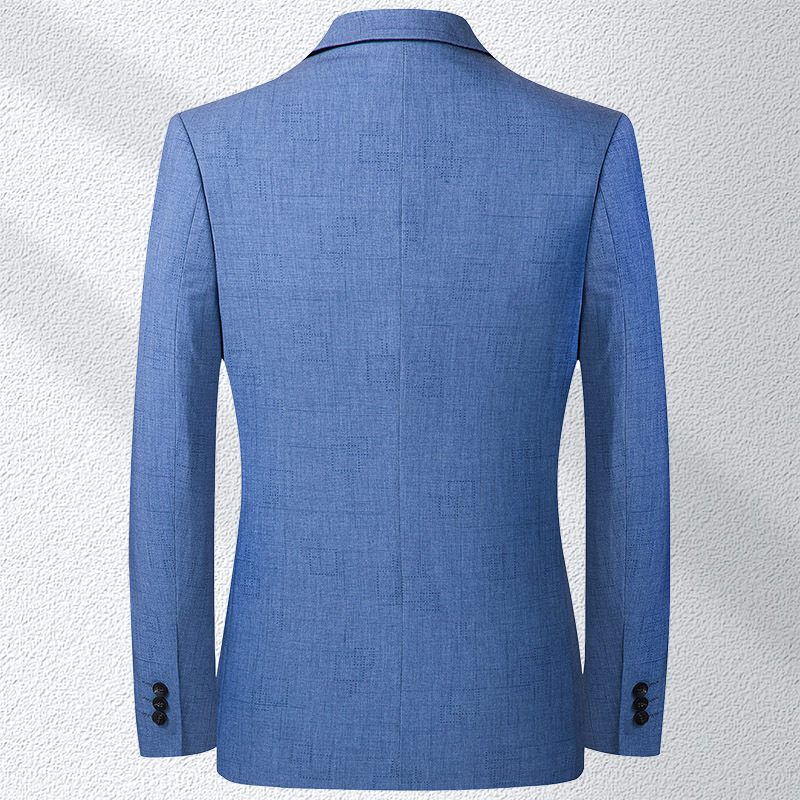 Herenblazers Lente En Herfst Dunne Casual Blue Slim Single Breasted Two Buttons