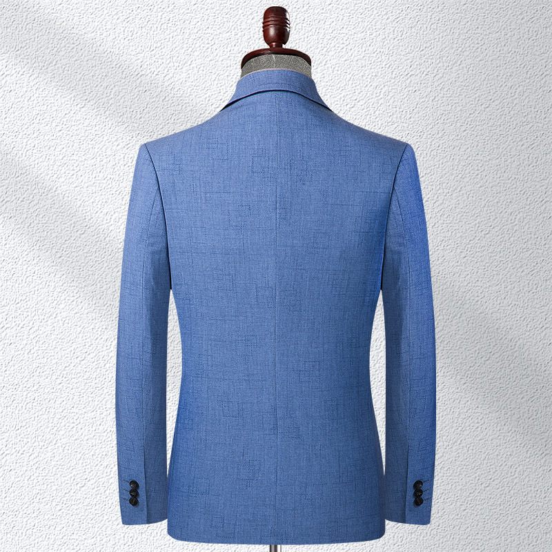 Herenblazers Lente En Herfst Dunne Casual Blue Slim Single Breasted Two Buttons