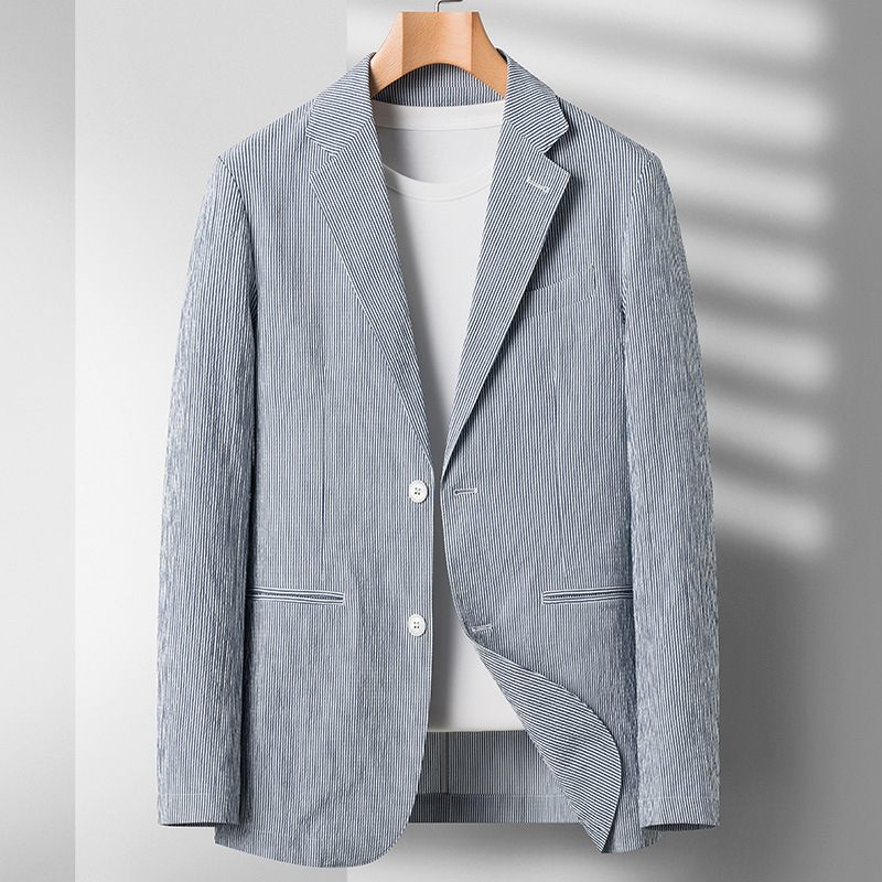 Herenblazers Lente En Zomer Trendy Single-breasted Twee Knopen