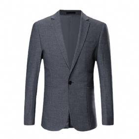 Herenblazers Slim Fit Blauwe Trend Met Één Rij Één Knop