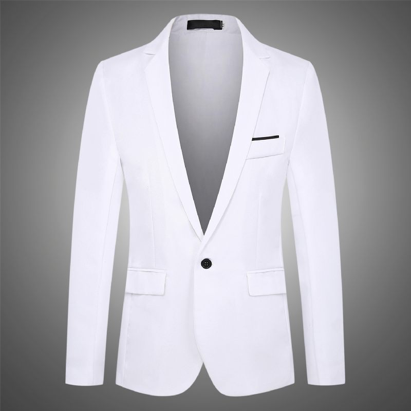 Herenblazers Slim Fit Casual Geruite Trend Enkele Rij Één Knoop