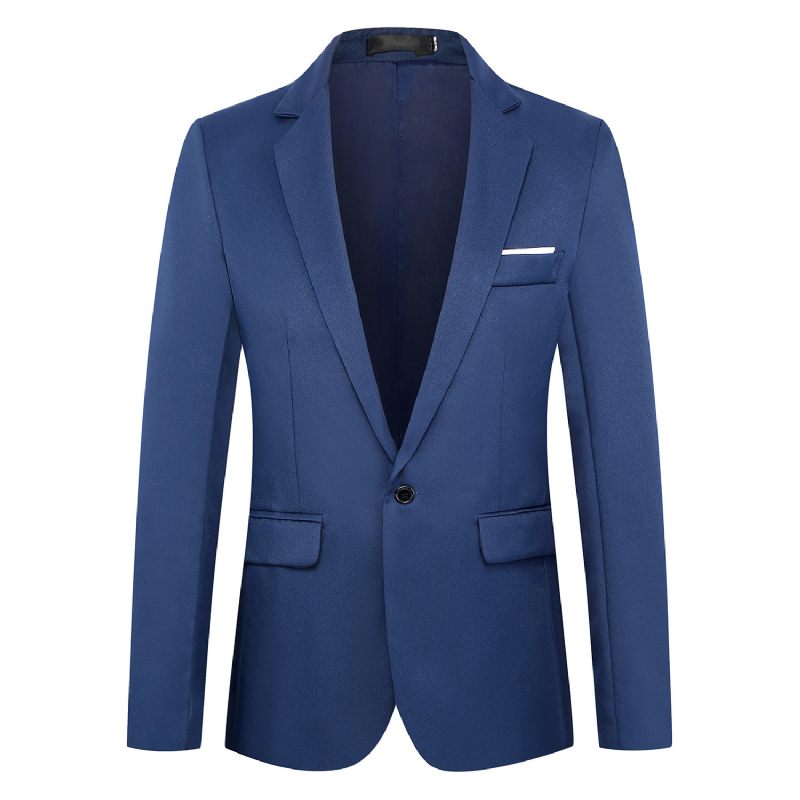 Herenblazers Slim Fit Casual Geruite Trend Enkele Rij Één Knoop