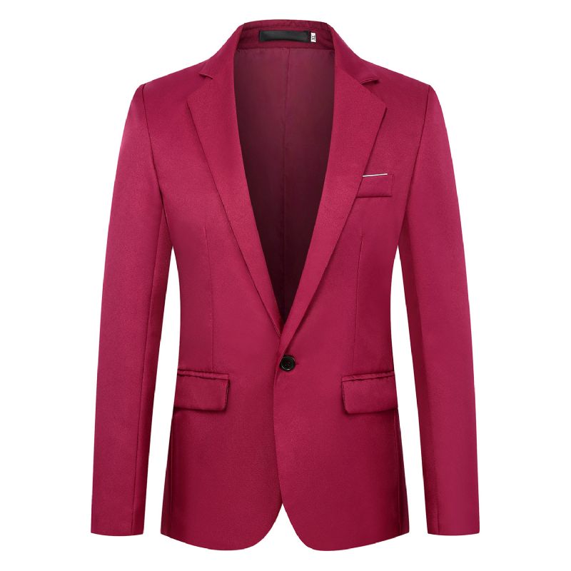 Herenblazers Slim Fit Casual Geruite Trend Enkele Rij Één Knoop