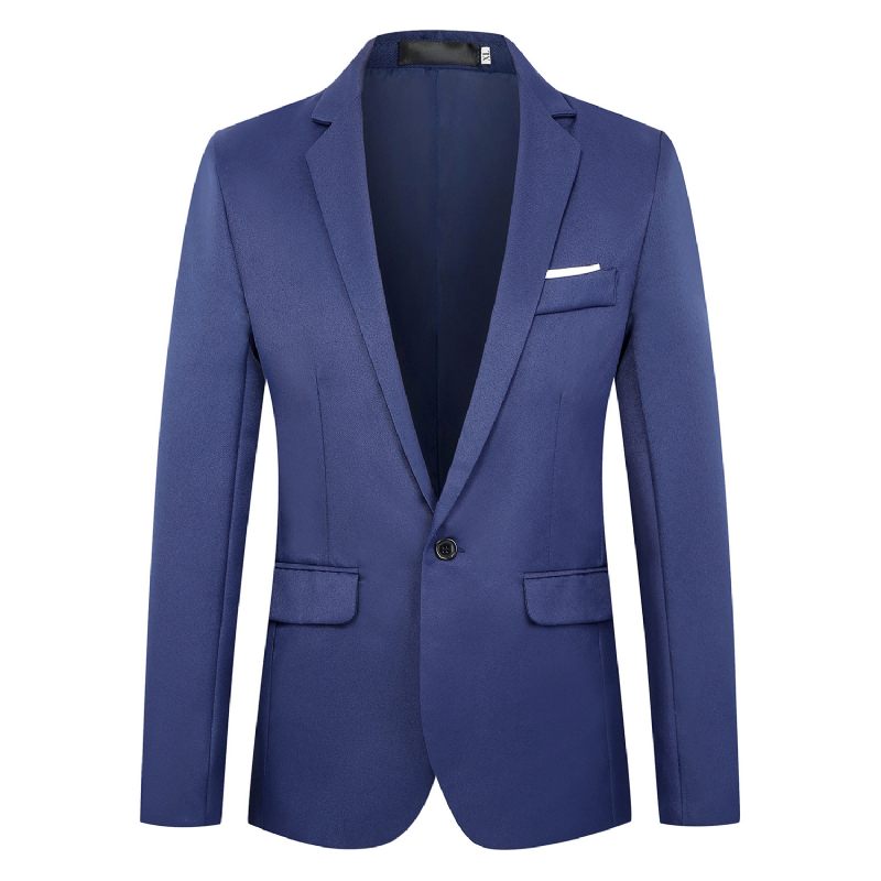 Herenblazers Slim Fit Casual Geruite Trend Enkele Rij Één Knoop