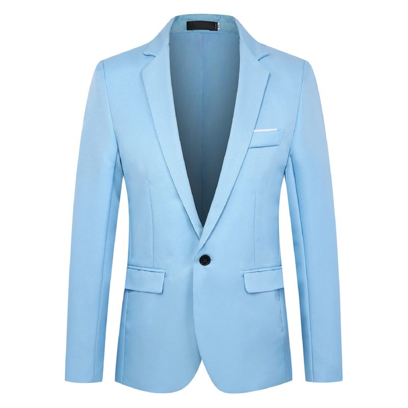 Herenblazers Slim Fit Casual Geruite Trend Enkele Rij Één Knoop