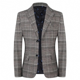 Lente En Herfst Dunne Mannen Blazers Casual Plaid Losse Slim Fit Knappe Trend